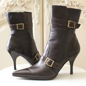 Matisse Brown Leather Stiletto Heel Boots